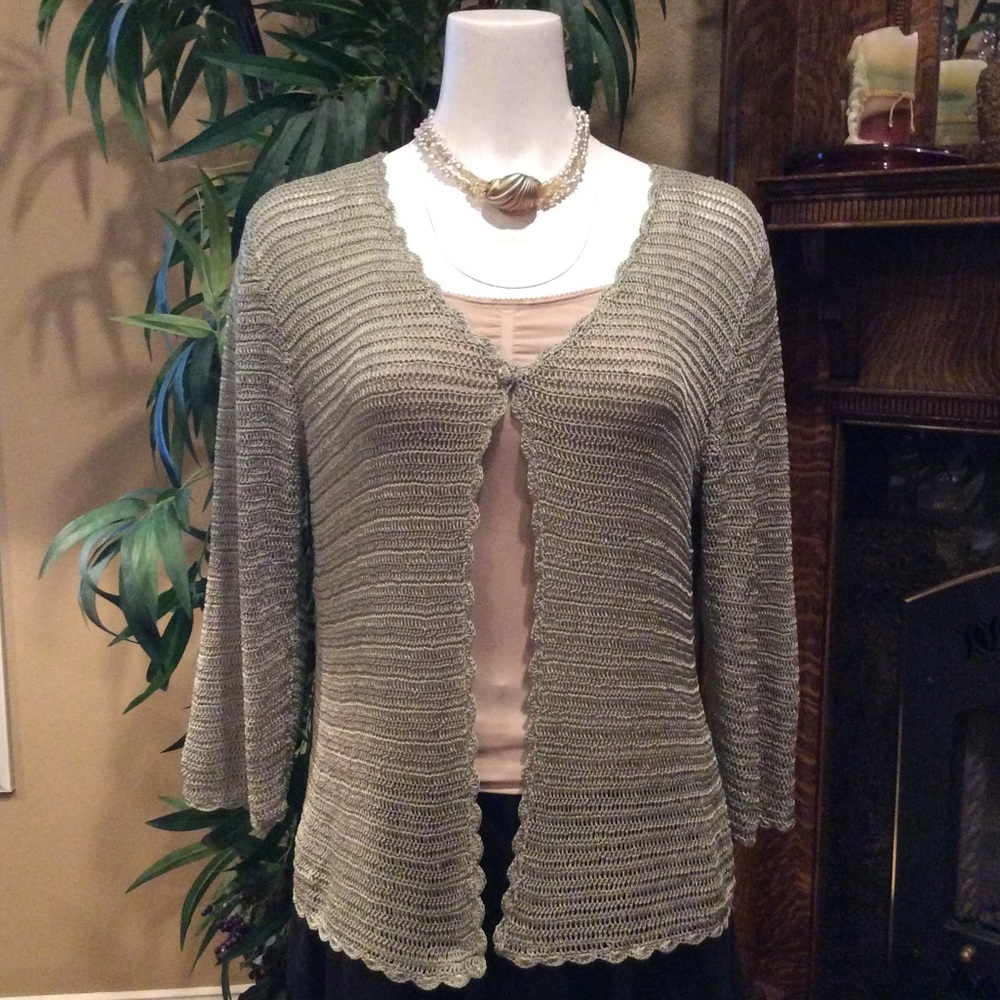 Indira sage green knit sweater